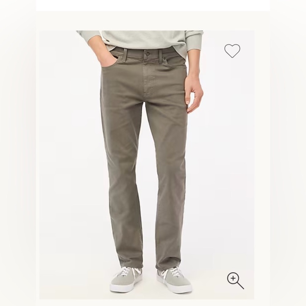 NWT, JCrew, mens Straight-fit garment-dyed five-pocket pant 30 x 32